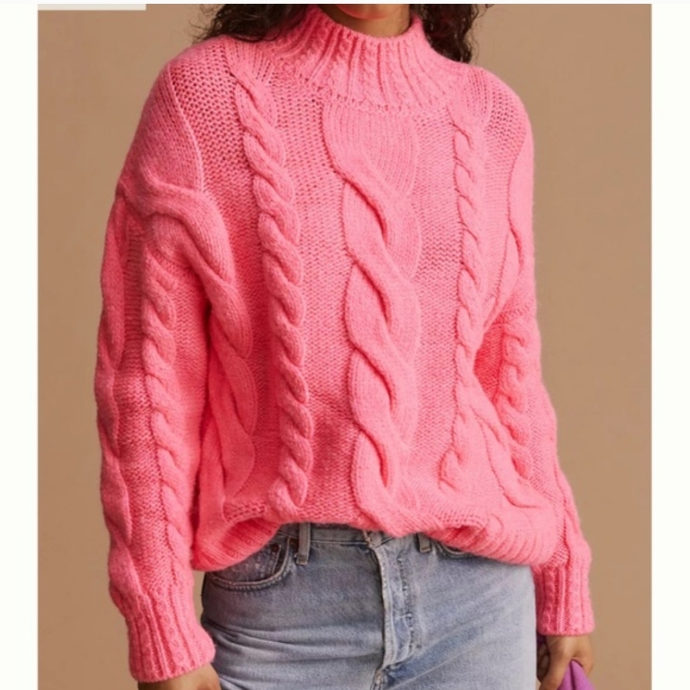 Anthropologie Turtleneck Cable-Knit Sweater